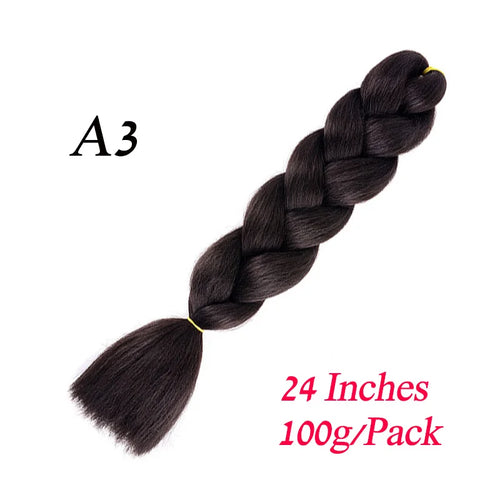 Synthetic 24Inch 100G Wholesale Single Ombre Color Glowing Hair