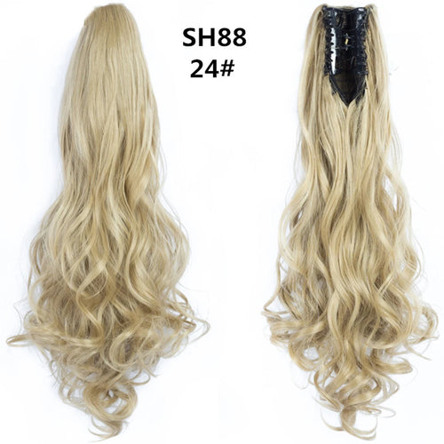 Long Wavy Straight Claw Clip On Ponytail Hair Extension Synthetic