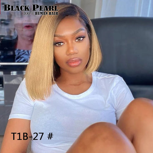 Highlight Wig Human Hair Bob Wig Short Straight Bob Wig Lace Front