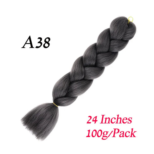 Synthetic 24Inch 100G Wholesale Single Ombre Color Glowing Hair