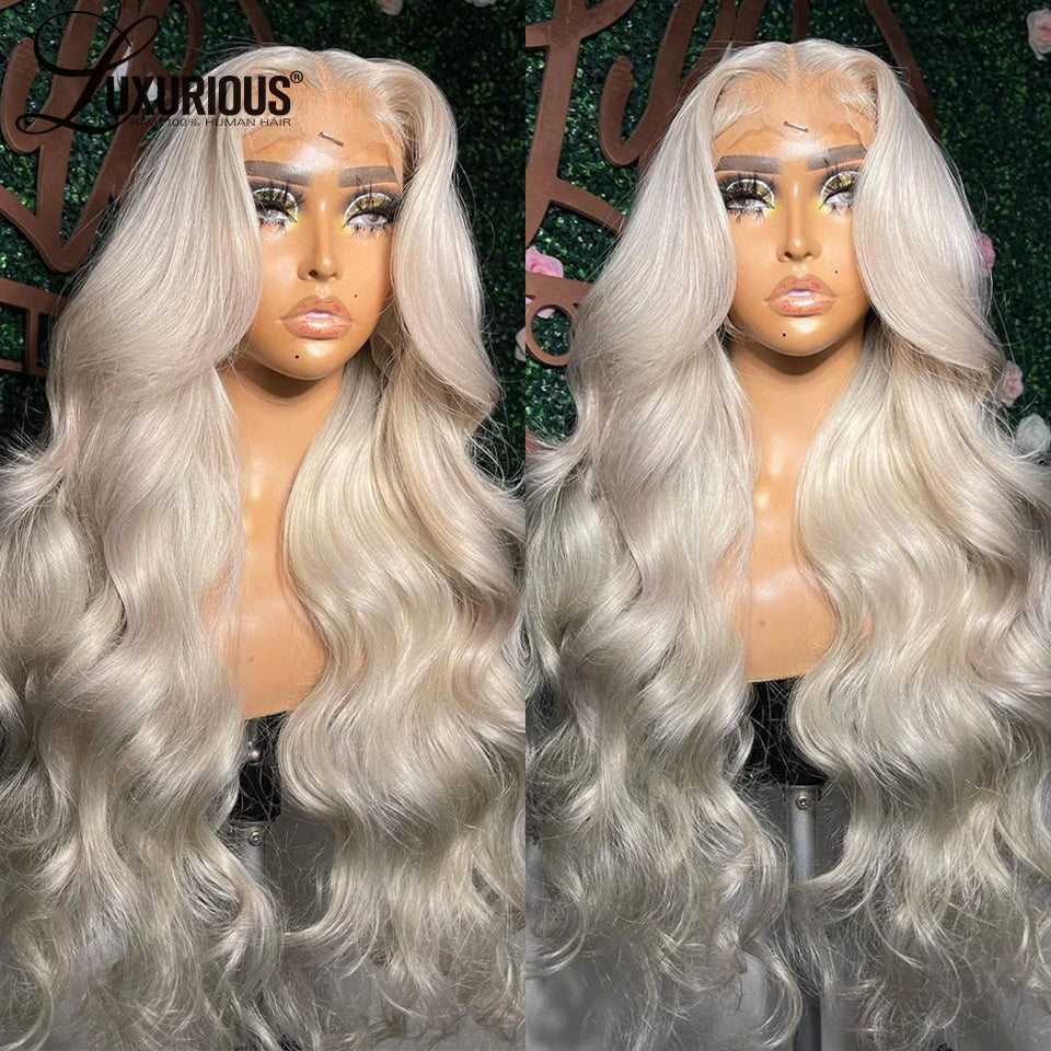 Platinum Blonde Colored Lace Front Wig Body Wave Brazilian Remy Human