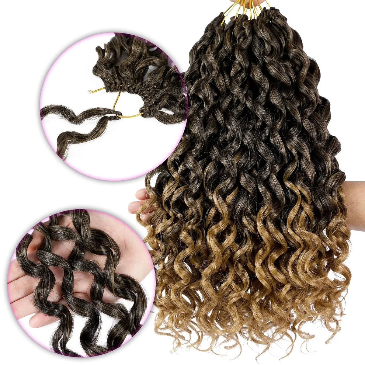 7 Packs GoGo Short Curl Crochet Hair 12 Inch for Women Beach Water