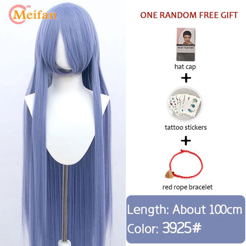 MEIFAN 100CM Synthetic Cosplay Anime Costume Wig Blonde Blue Red Pink