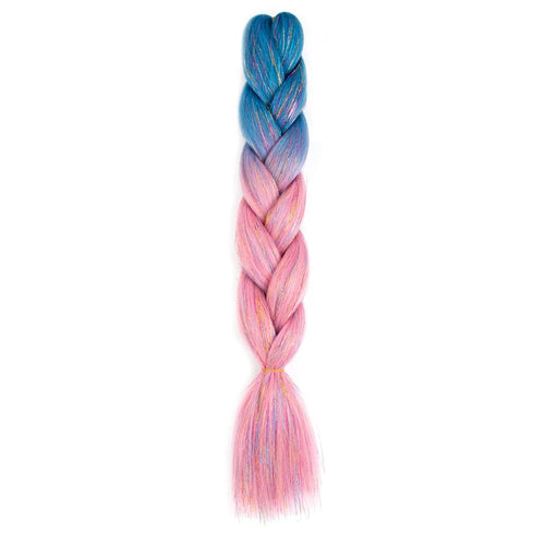 Synthetic Ombre 24inch Glitter Jumbo Braids Extensions Sparkle Rainbow