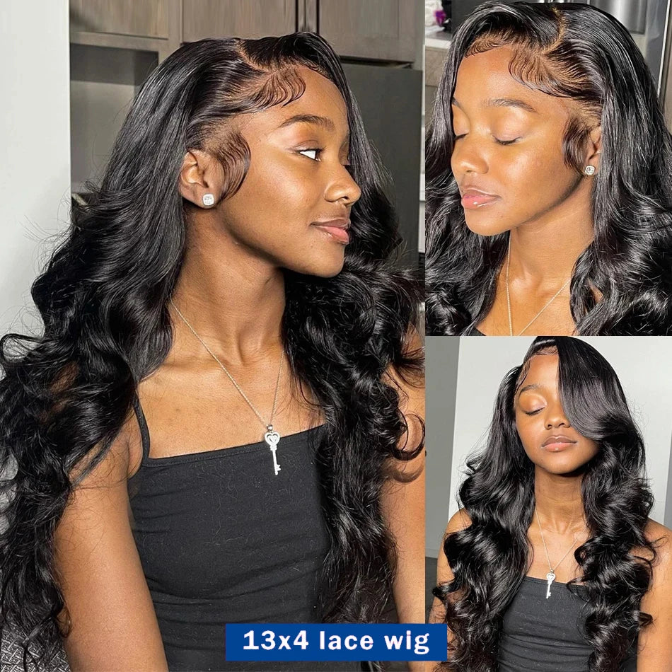 13x4 13x6 Lace Front Human Hair Wigs 100% Body Wave Transparent Lace