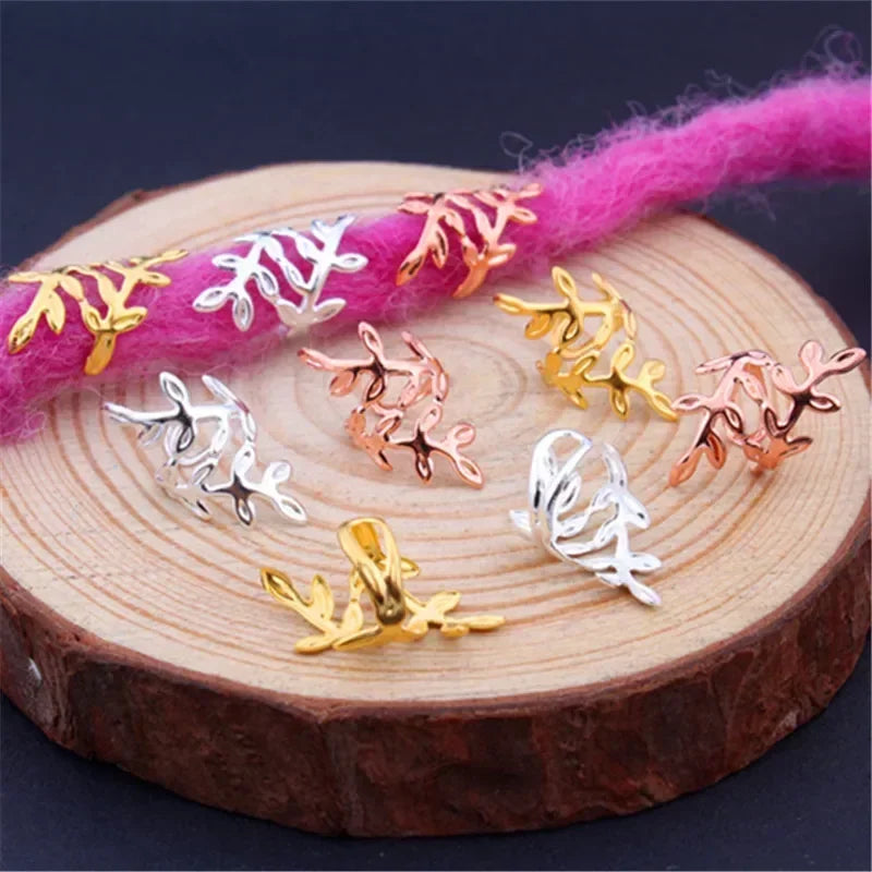 20pcs Gold Silver Dreadlock Hair Rings Adjustable Cuff Clip Hair