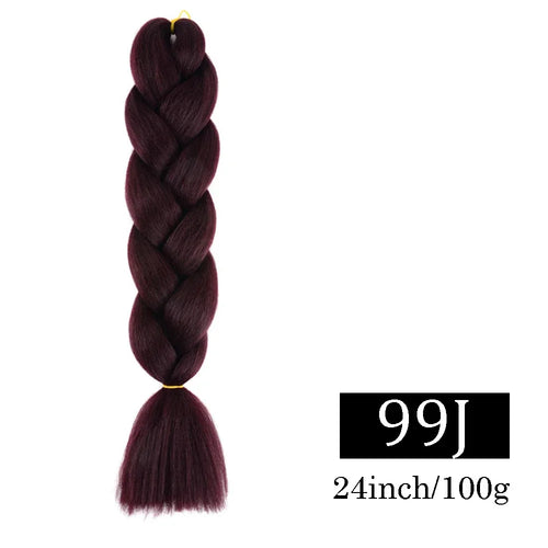 24 Inch Jumbo Braids Extensions Synthetic Braiding Hair Afro Ombre