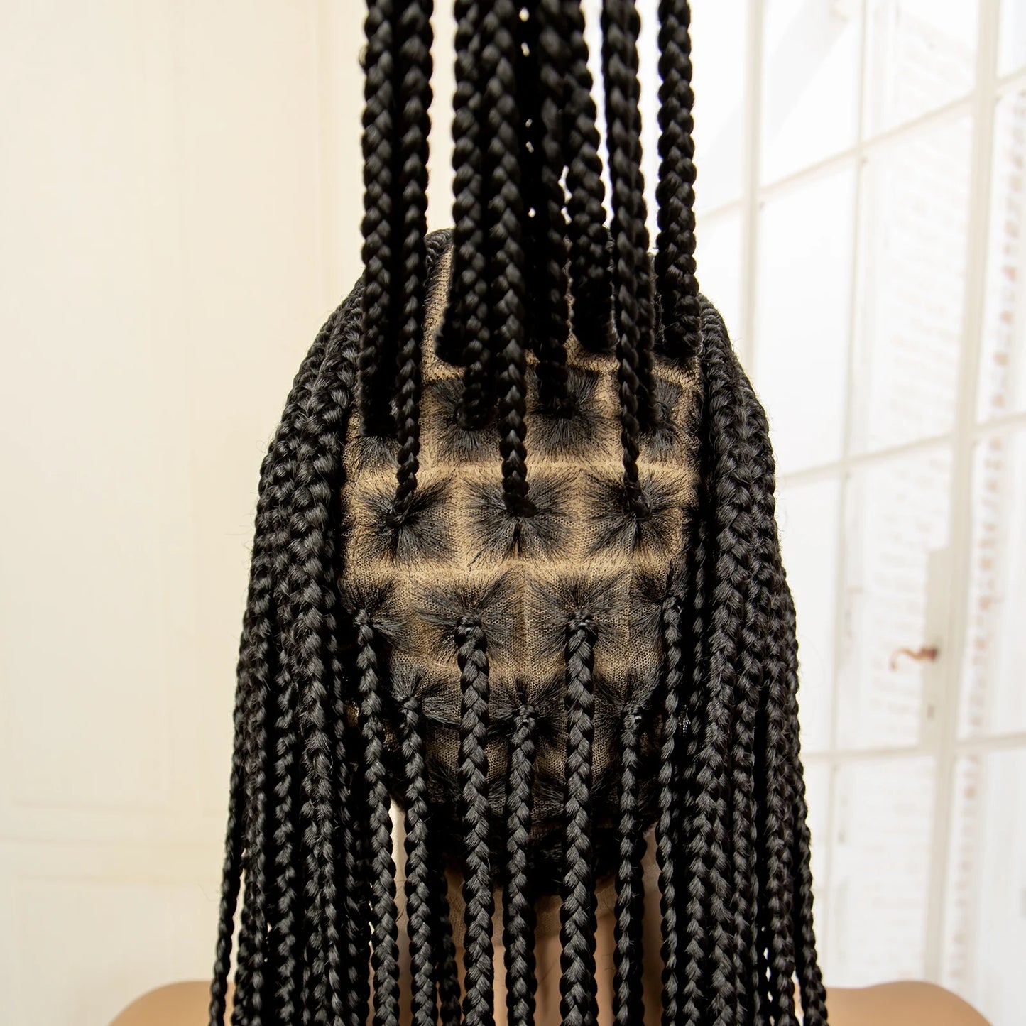 Full Lace Cornrow Braided Wigs for Black Women Handmade Synthetic Long