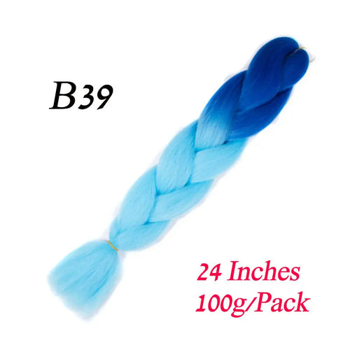 Synthetic 24Inch 100G Wholesale Single Ombre Color Glowing Hair