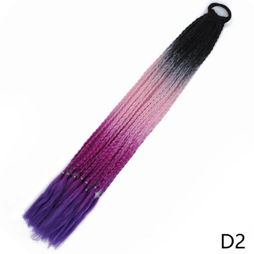 AZQUEEN Synthetic Gradient Color Dirty Braided Ponytail 60CM Elastic