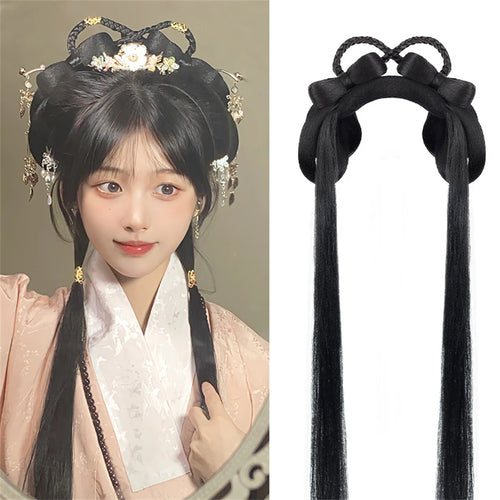 Synthetic Ancient Costume Hanfu Wig All-in-one Lazy Hairband Ancient