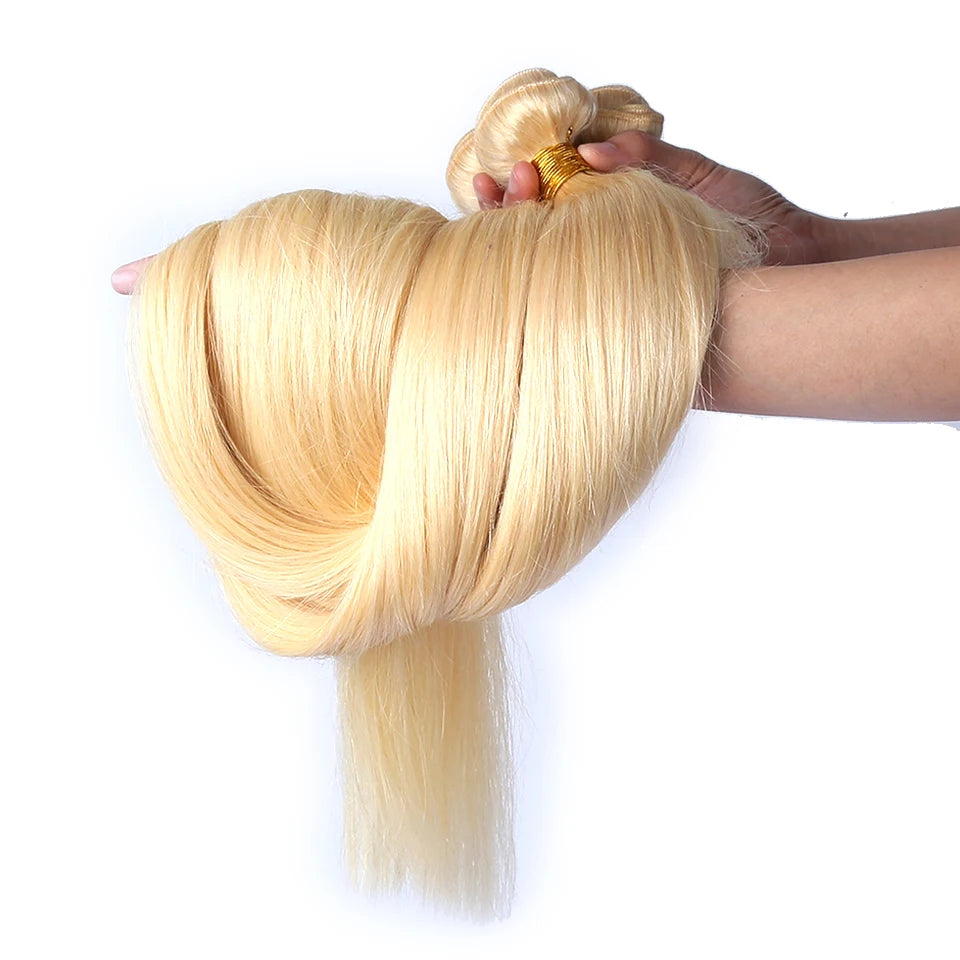 FASHOW Brazilian Hair Blonde Straight Hair Bundles 613 Honey Blonde