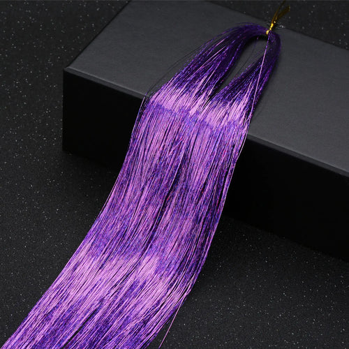 120cm/150Pc  Sparkle Shiny Hair Tinsel Hair Extensions Dazzles Women