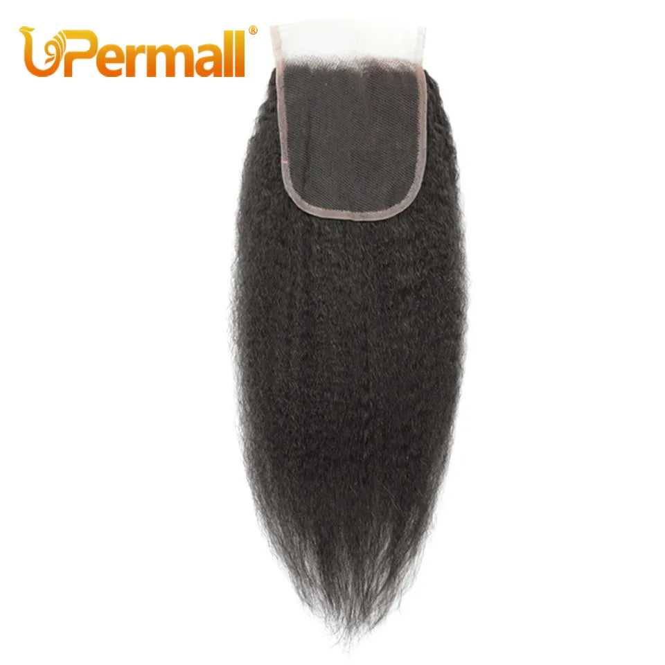 Upermall 13x4 Kinky Straight Lace Frontal Pre Plucked With Baby Hair