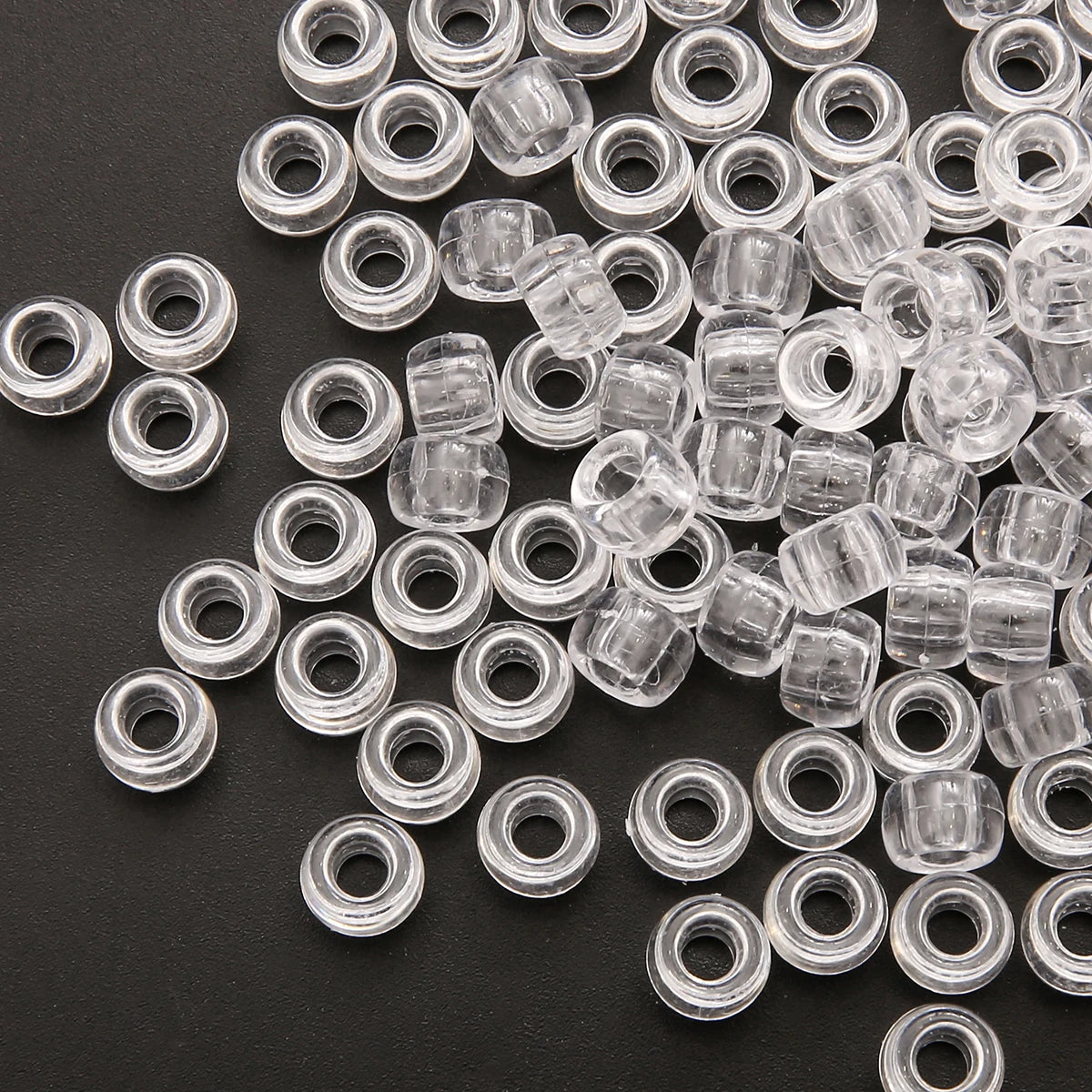 50Pcs 100Pcs Transparent 4mm Big Hole Dreadlock Beads for Jumbo Braids