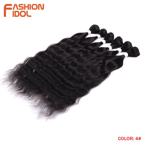 Loose Deep Water Wave Hair Bundles Synthetic Hair Extensions Ombre