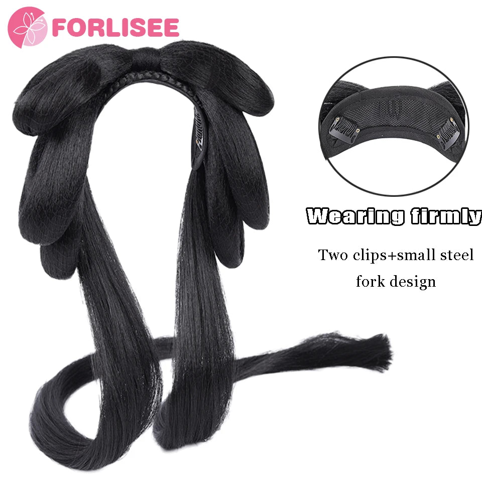 Synthetic Ancient Costume Hanfu Wig All-in-one Lazy Hairband Ancient