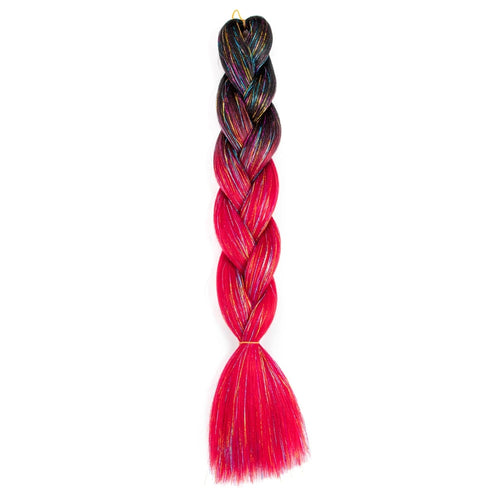 Synthetic Ombre 24inch Glitter Jumbo Braids Extensions Sparkle Rainbow