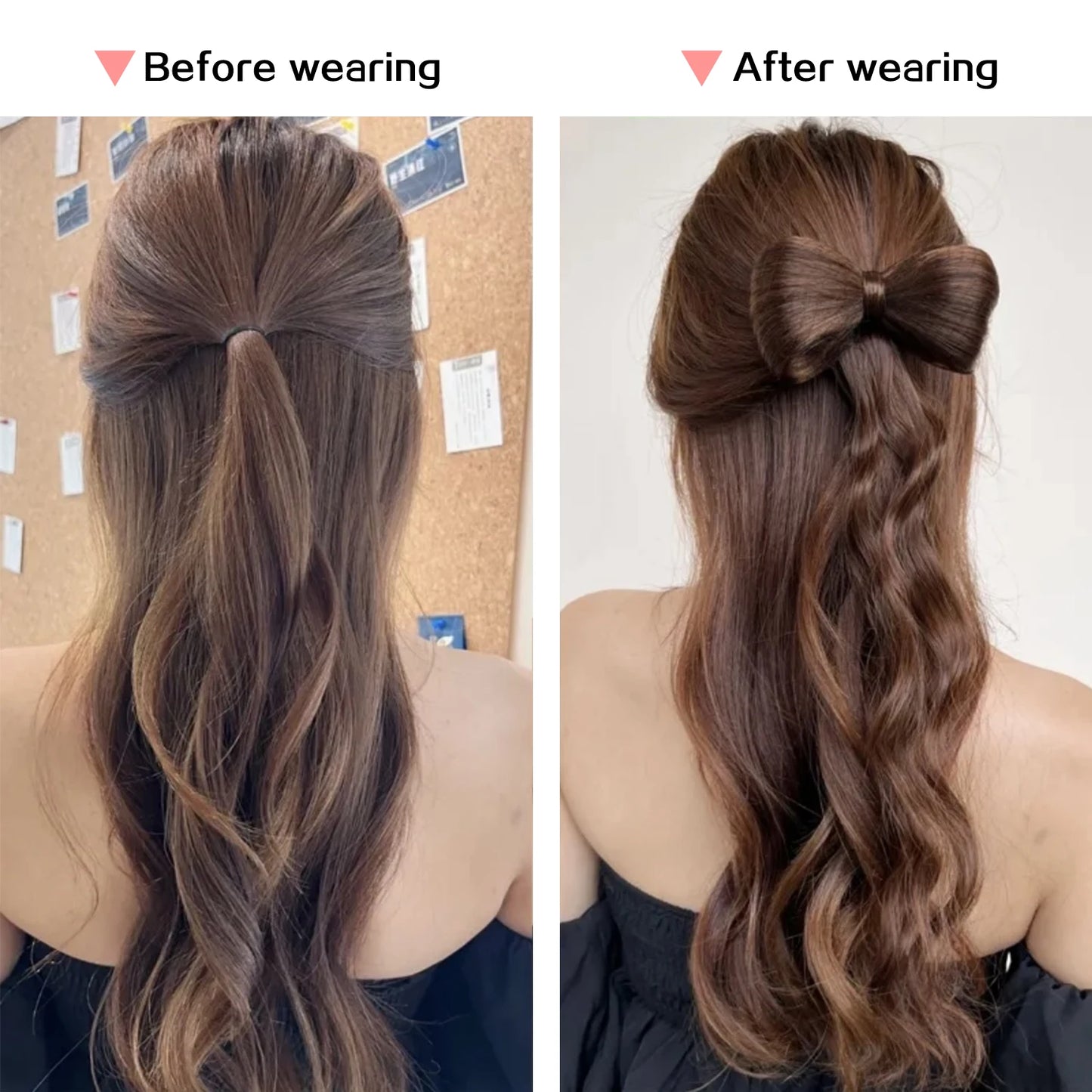 Synthetic Bowknot Hair Bun Claw Clip In Hair Extensions Hair