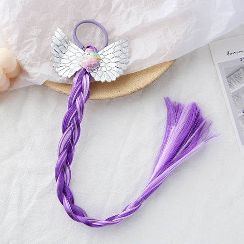 2023 New Girls Cute Cartoon Bow Butterfly Colorful Braid Headband Kids