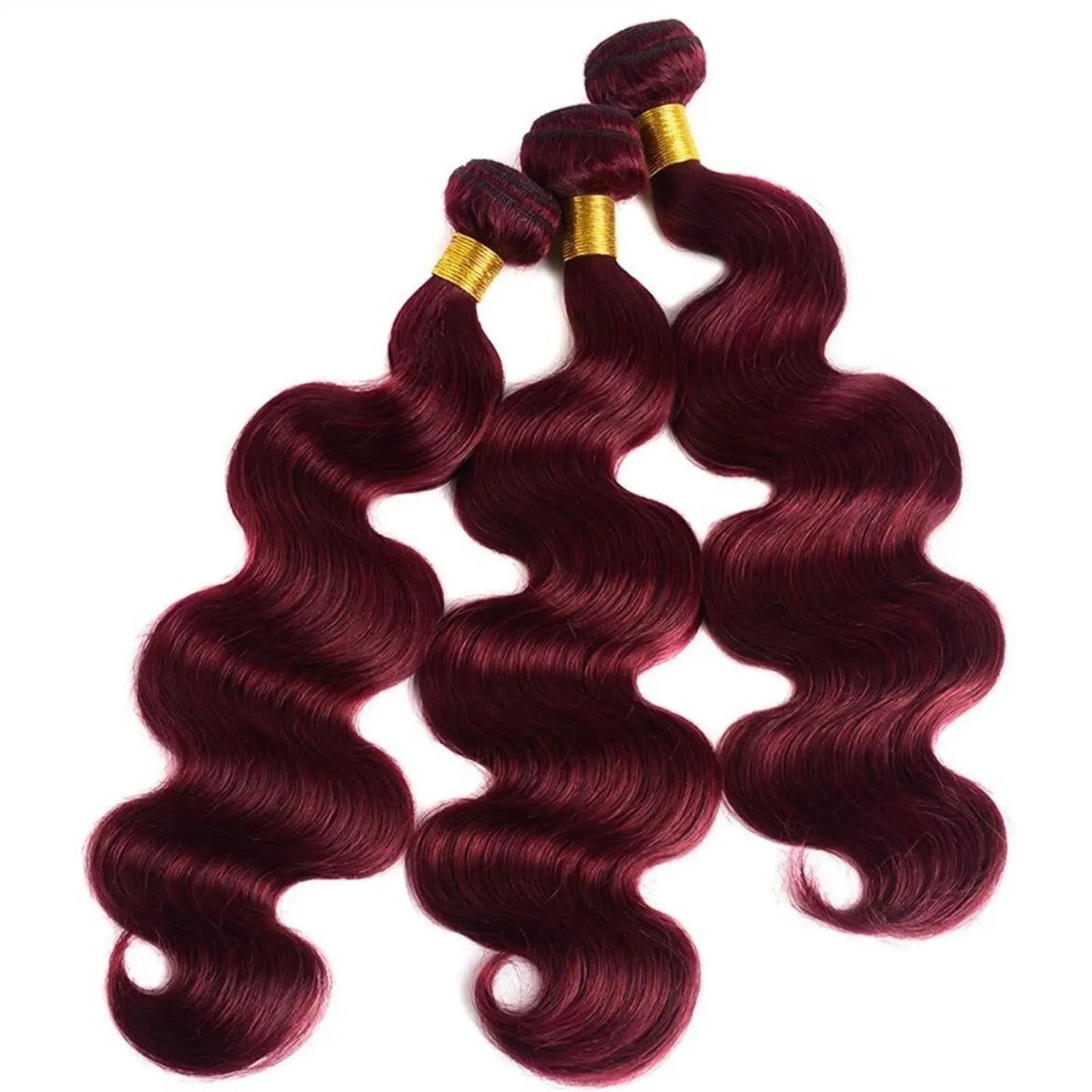 Human Hair Bundles Burgundy Body Wave Bundles Brazilian Red Color