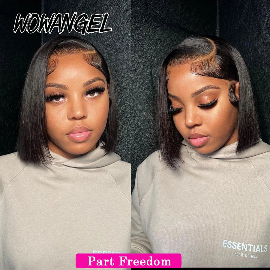 Wow Angel 13X4/13x6 HD Lace Full Frontal Short Bob Human Hair Wigs