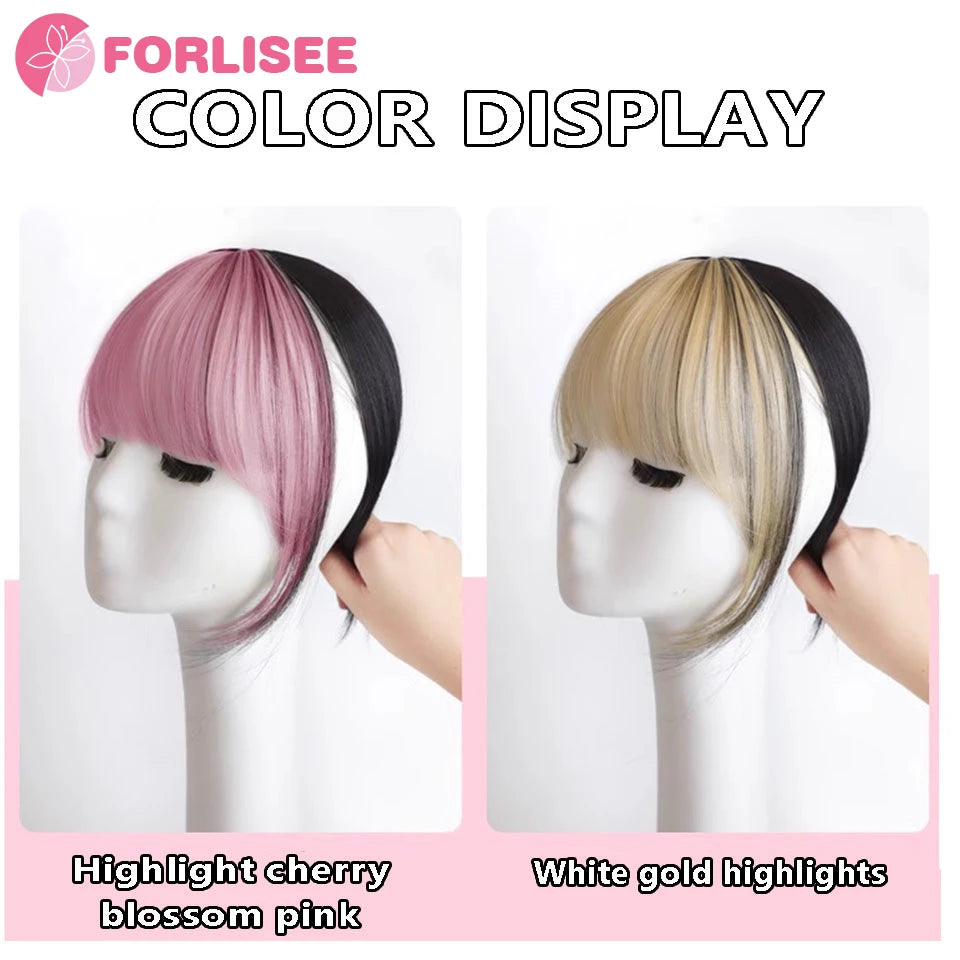 FORLISEE Synthetic 3D French Bangs Wig With Natural And Seamless