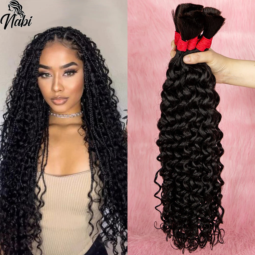 NABI Human Hair Braiding Bundles Water Wave Hair Braids Extension Deep