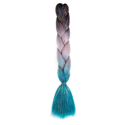 Synthetic Ombre 24inch Glitter Jumbo Braids Extensions Sparkle Rainbow