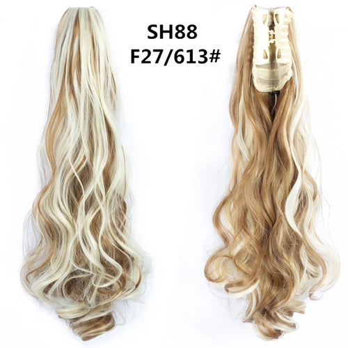 Long Wavy Straight Claw Clip On Ponytail Hair Extension Synthetic