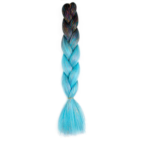 Synthetic Ombre 24inch Glitter Jumbo Braids Extensions Sparkle Rainbow