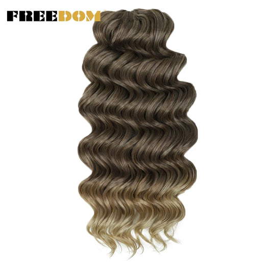 FREEDOM Synthetic Twist Crochet Curly Hair 16/24 Inches Deep Wave