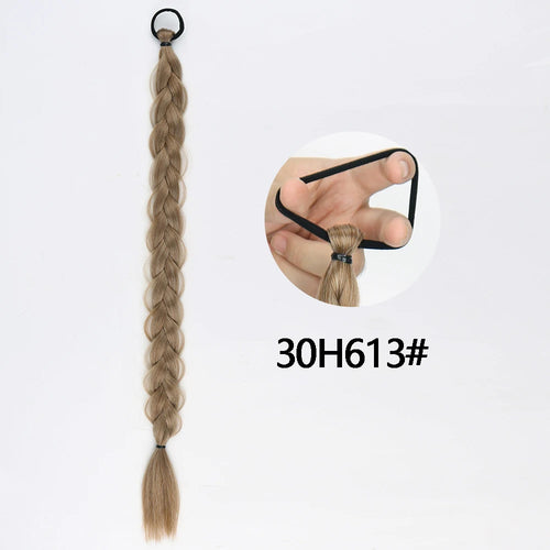 Synthetic Braided Ponytail Extensions Blonde Hairpiece Long Pony Tail