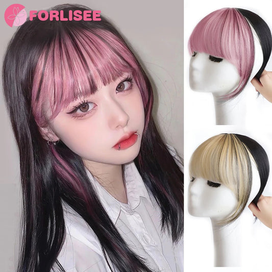 FORLISEE Synthetic 3D French Bangs Wig With Natural And Seamless