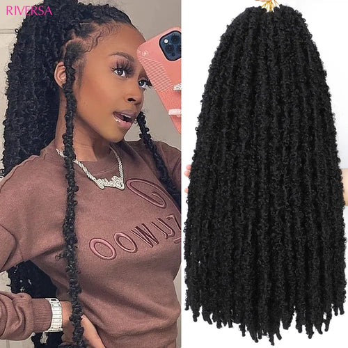 18 24 inches 1B Butterfly Locs Crochet Hair Dreadlocks meche Faux