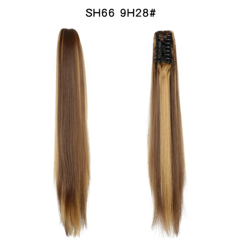 Long Wavy Straight Claw Clip On Ponytail Hair Extension Synthetic