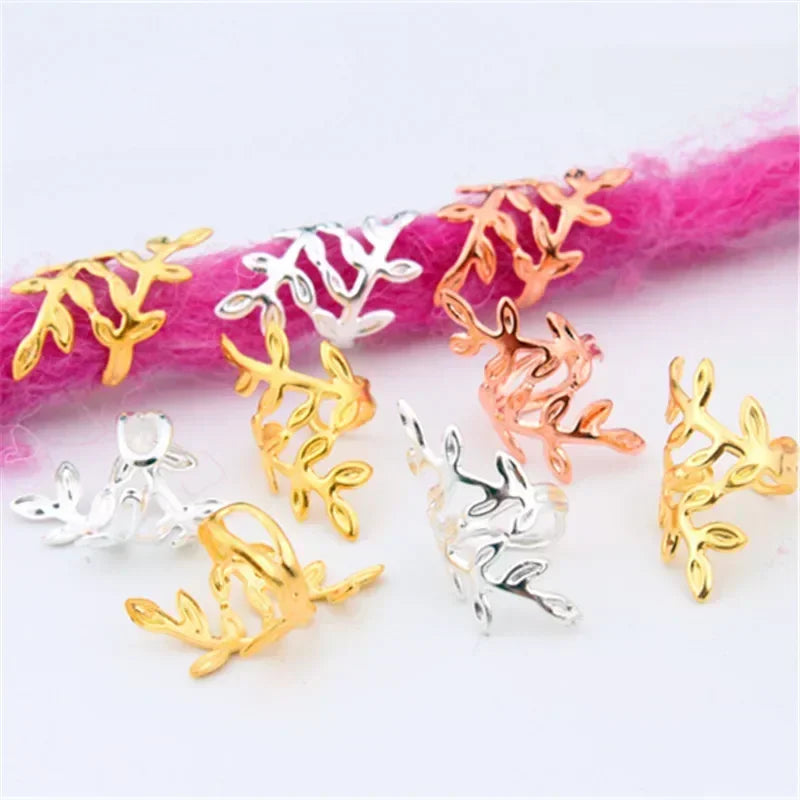 20pcs Gold Silver Dreadlock Hair Rings Adjustable Cuff Clip Hair