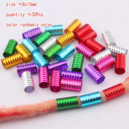 10-50Pcs Dreadlocks Hair Rings 10-16mm Accessories Clips for Women