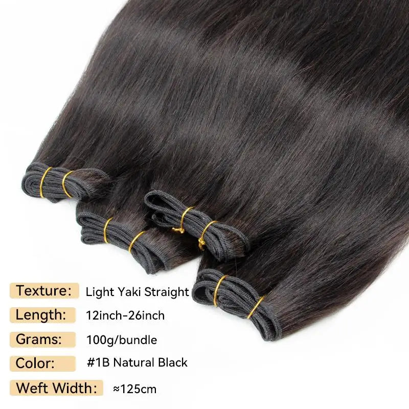 MRS HAIR Light Yaki Bundles Human Hair Yaki Straight Hair Bundles Remy