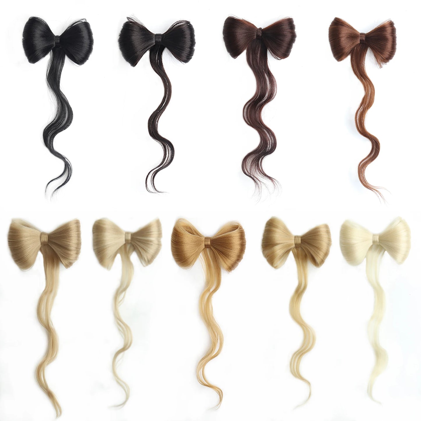 Synthetic Bowknot Hair Bun Claw Clip In Hair Extensions Hair