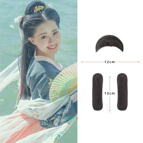 AOSI Synthetic Chinese Traditional Hanfu Wig Hair Bun Retro Black