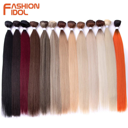 Yaki Straight Hair Extension Salon Natural Synthetic Hair Bundles