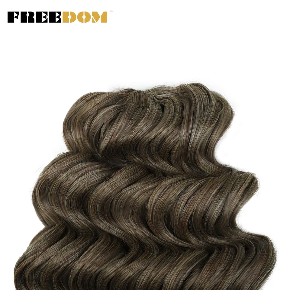 FREEDOM Synthetic Twist Crochet Curly Hair 16/24 Inches Deep Wave