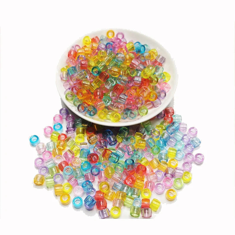 100Pcs/lot Mix Color Hair Braid Beads Decoration Pendants Clear