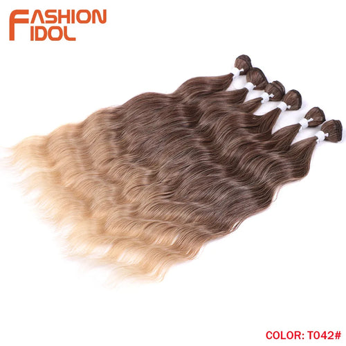 Loose Deep Water Wave Hair Bundles Synthetic Hair Extensions Ombre