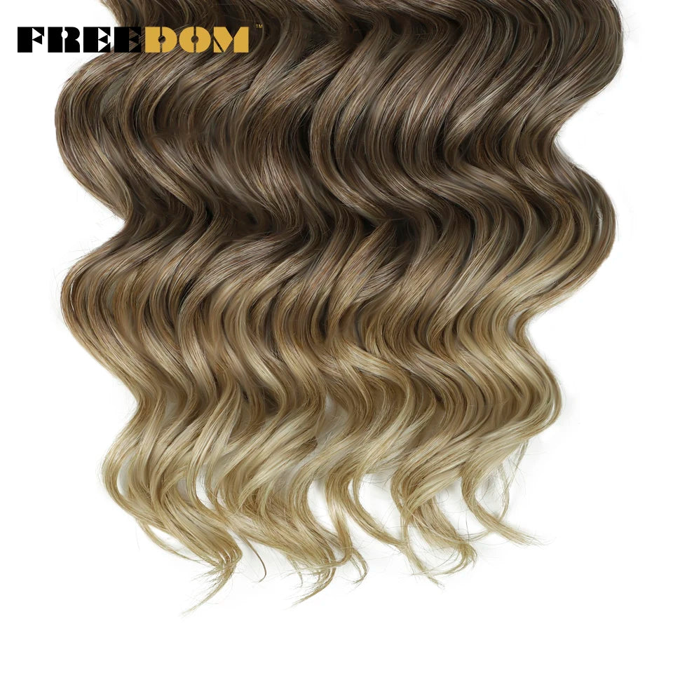 FREEDOM Synthetic Twist Crochet Curly Hair 16/24 Inches Deep Wave