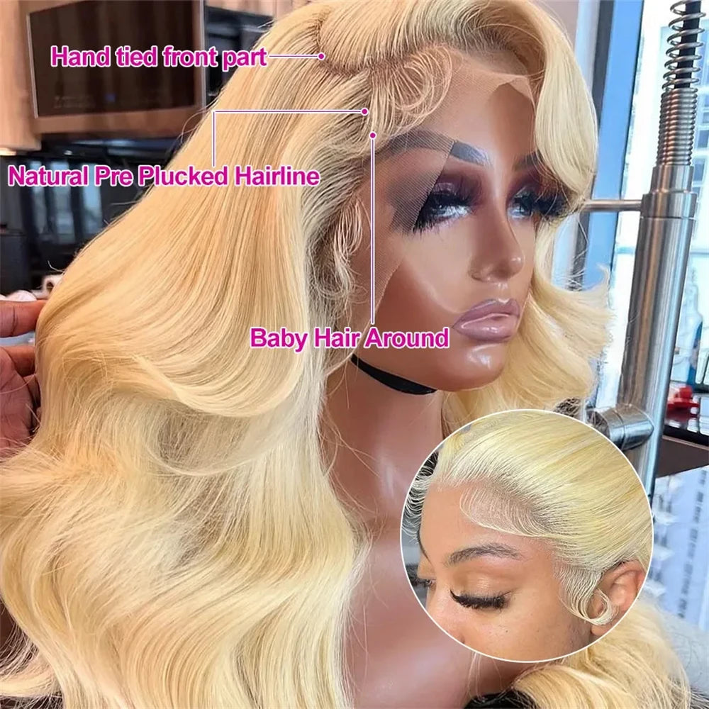 613 Blonde Glueless Wig 13x6 Lace Frontal Human Hair Wig HD