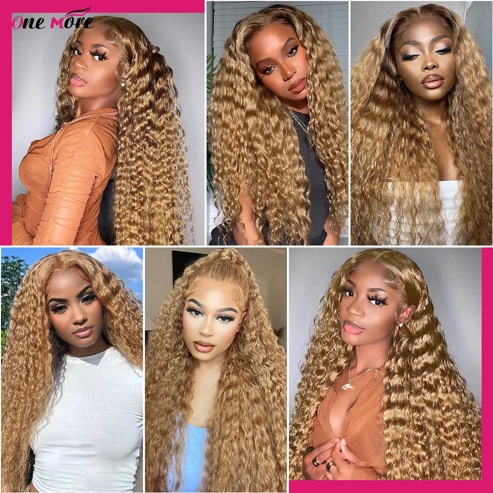 #27 Honey Blonde Bundles Deep Wave Bundles Remy Human Hair Extensions