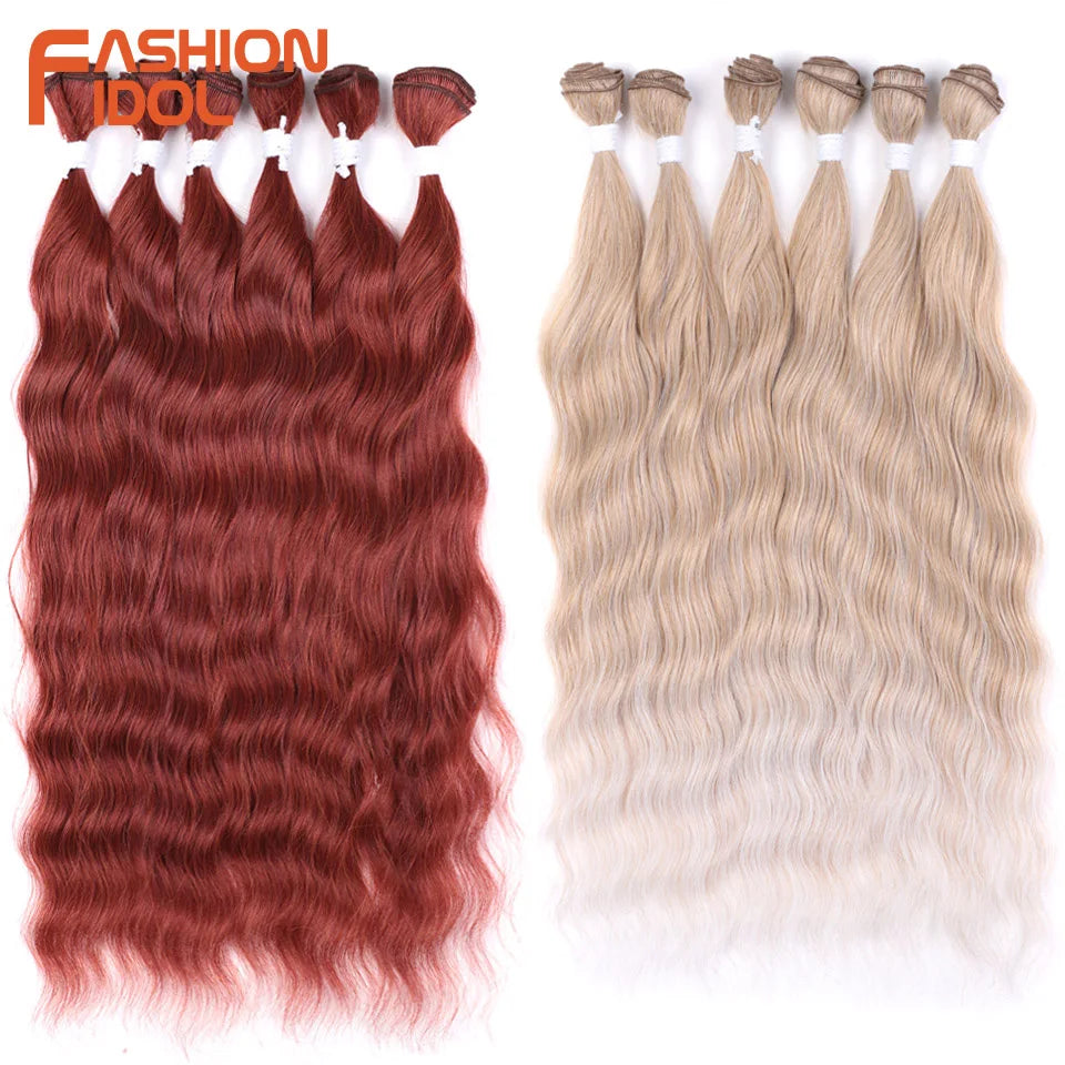 Loose Deep Water Wave Hair Bundles Synthetic Hair Extensions Ombre