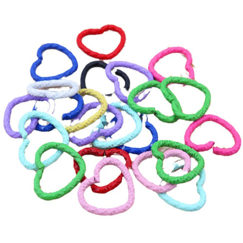 50pcs Love Heart Braid Rings Cuffs Clips Braid Decors Hair Jewelry For